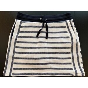Jones New York‎ Terrycloth Skort Skirt Womens S Navy Striped Soft Beachy